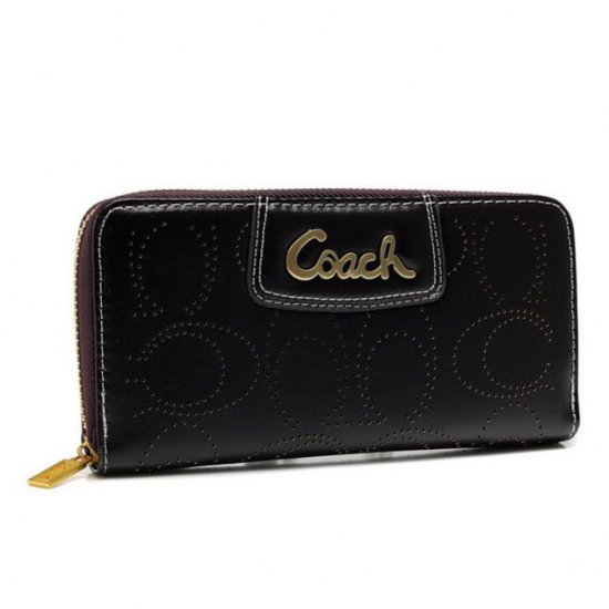 Coach Perforated Logo Large Coffee Wallets AXU | Coach Outlet Canada